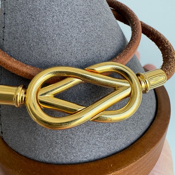 Hermes Vintage Gold Plated Atame Bracelet - Picture 10 of 16